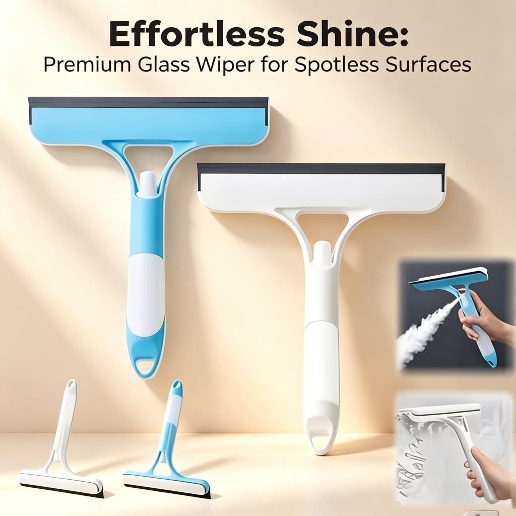 3-in-1 Window Cleaning Wiper with Built-in Spray Bottle