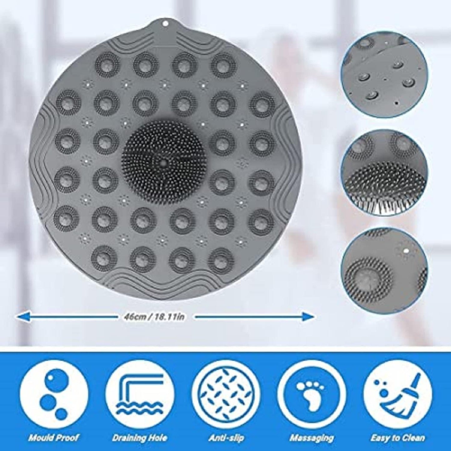 Round Silicone Anti-Slip Bath Mat