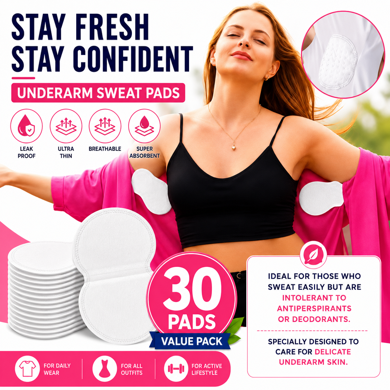 Underarm Sweat Pads (Pack of 30) - 60% OFF