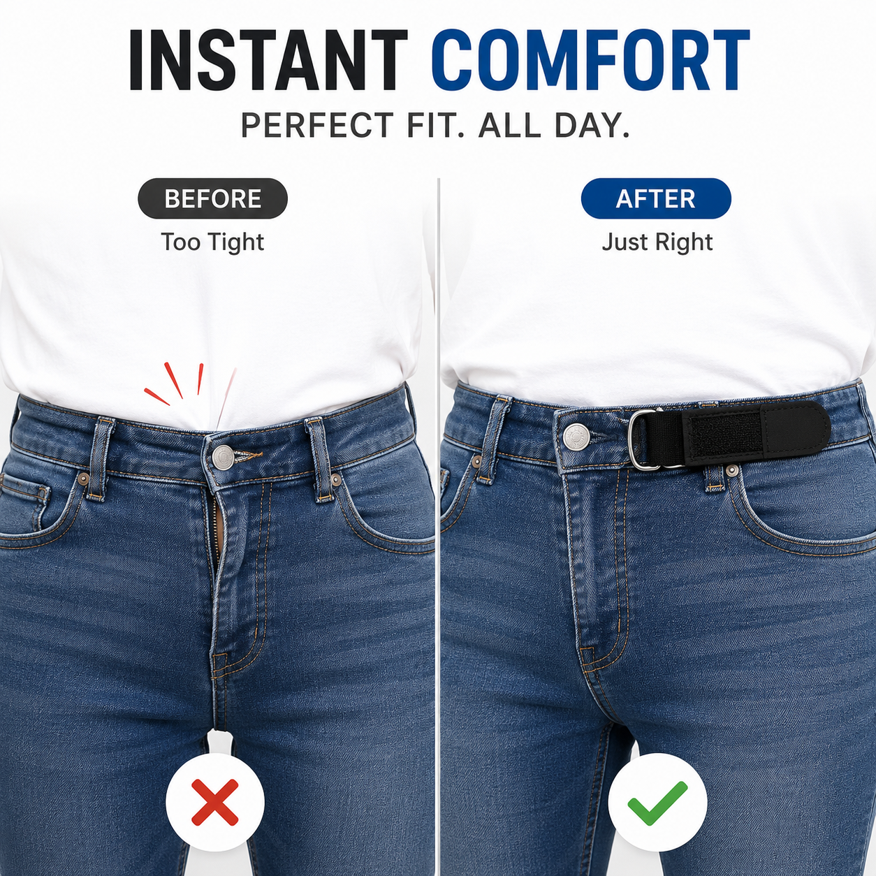 No-Buckle Elastic Waist Extender – Pack of 2