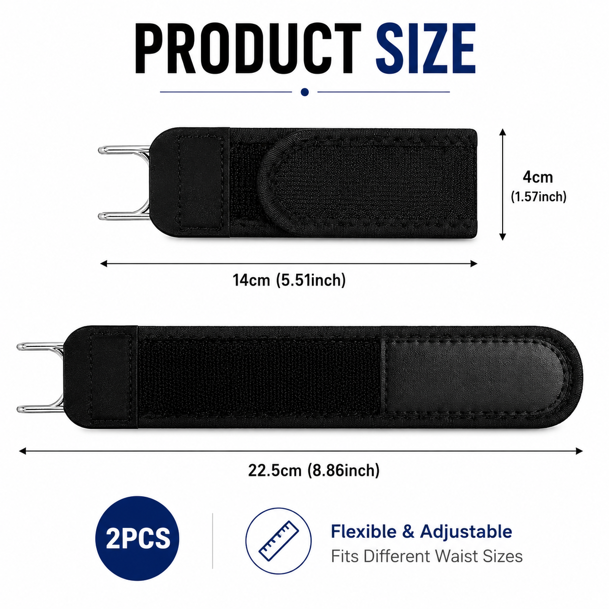 No-Buckle Elastic Waist Extender – Pack of 2