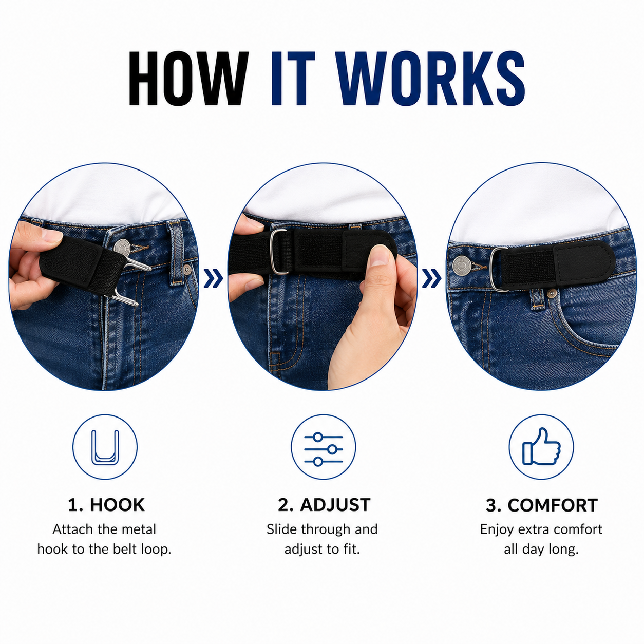 No-Buckle Elastic Waist Extender – Pack of 2
