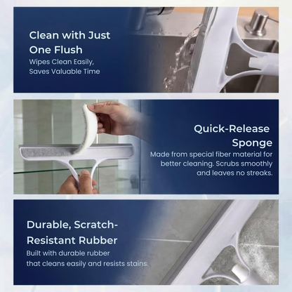 3-in-1 Window Cleaning Wiper with Built-in Spray Bottle